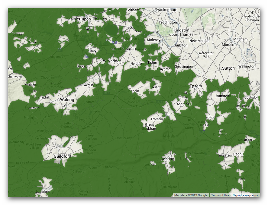 Green Belt Map - North Surrey