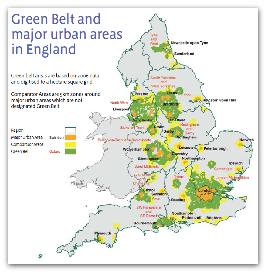 Green Belt Areas in England
